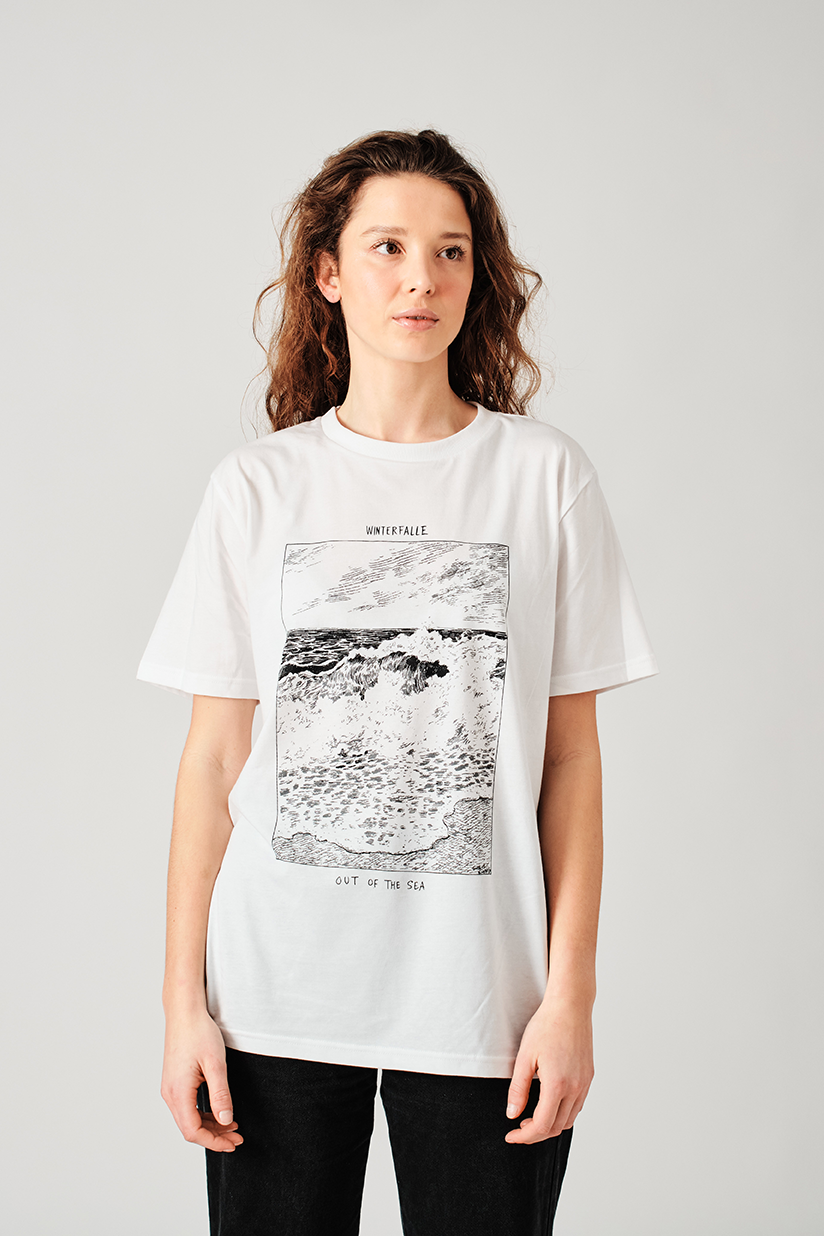 Winterfalle X Chris Riddell Black Waves White T-shirt 5