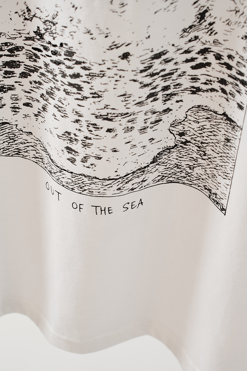 Winterfalle X Chris Riddell Black Waves White T-shirt 7