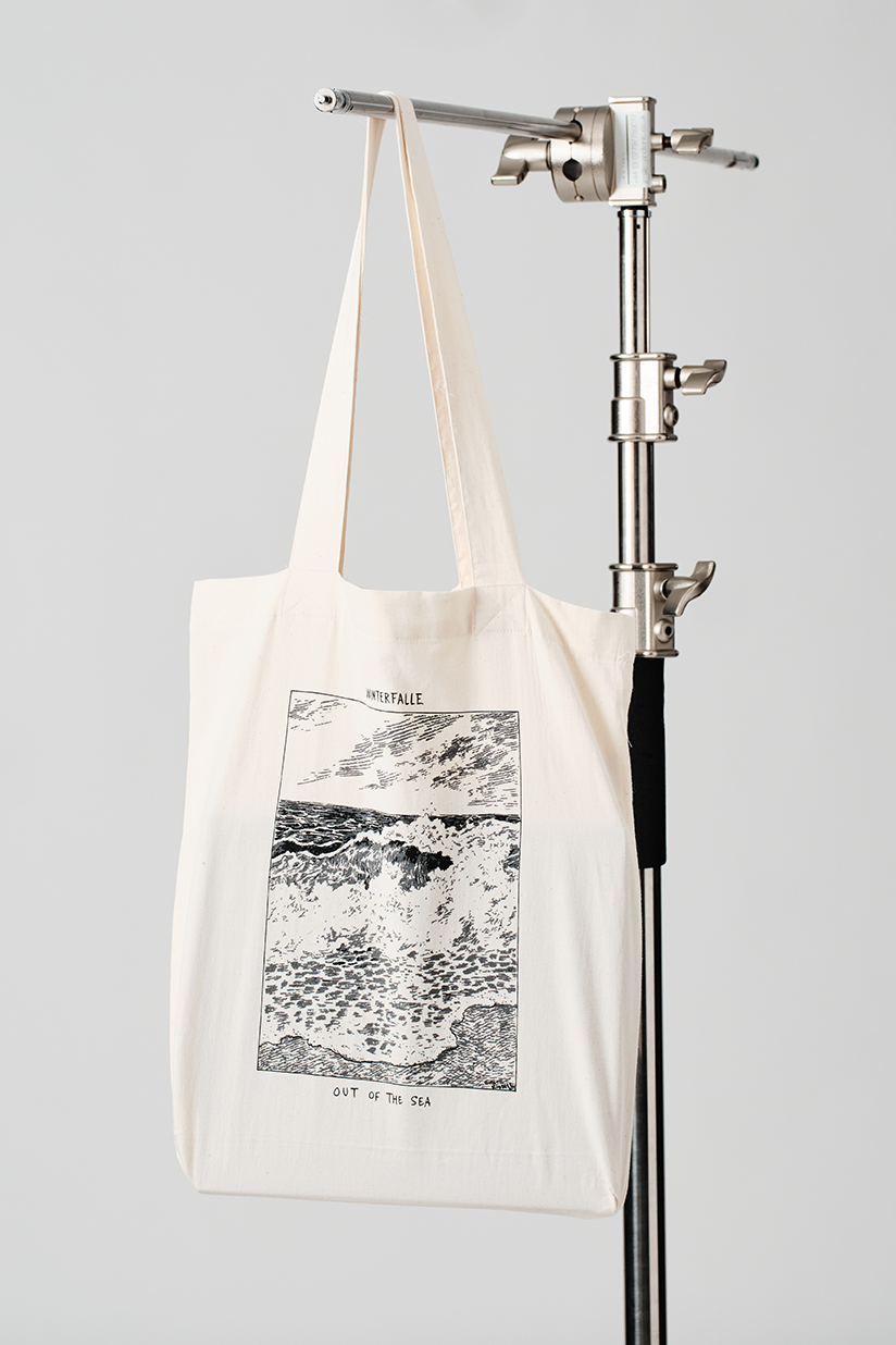 Winterfalle X Chris Riddell Black Waves Tote Bag 2