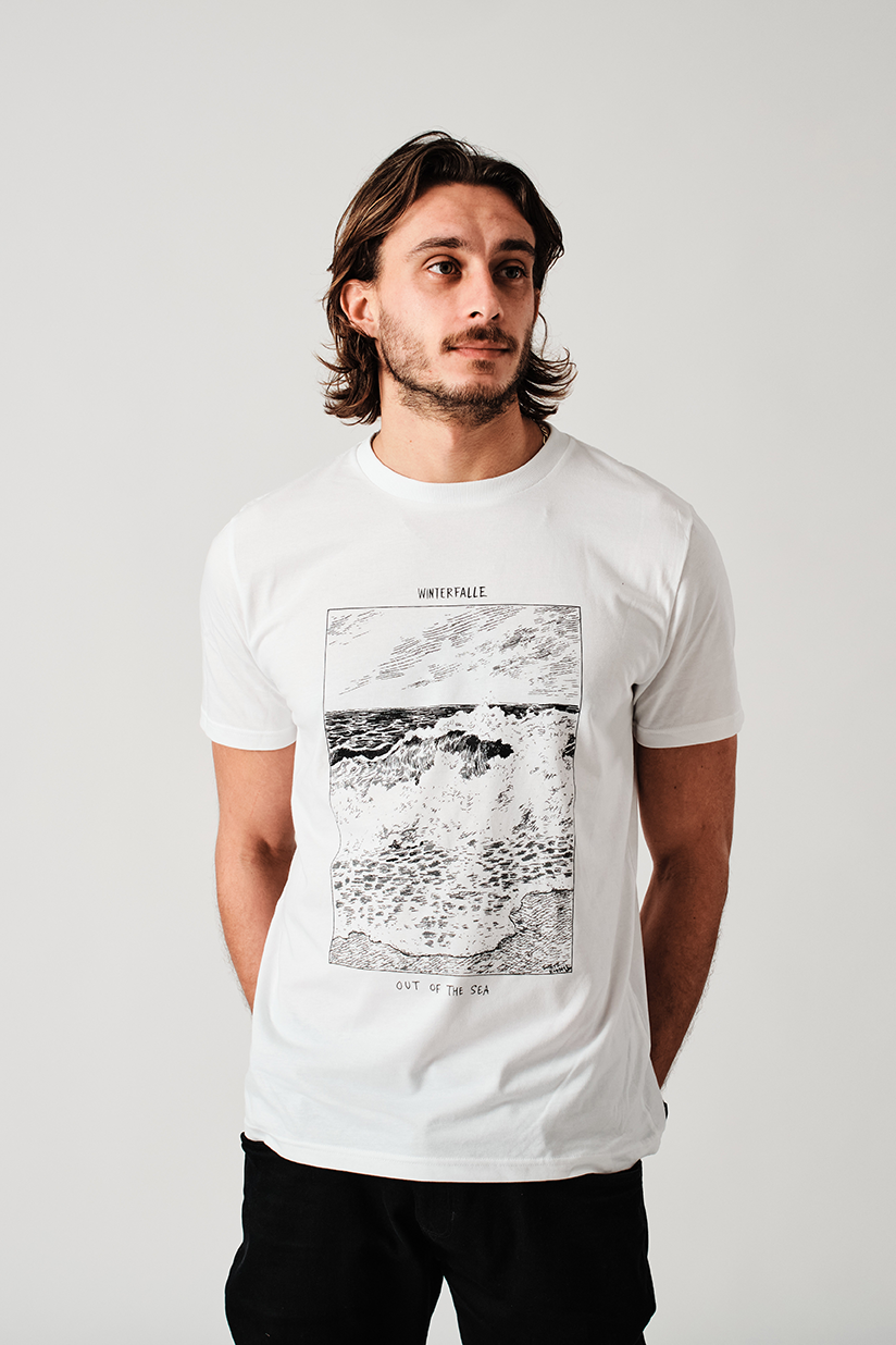 Winterfalle X Chris Riddell Black Waves White T-shirt 4