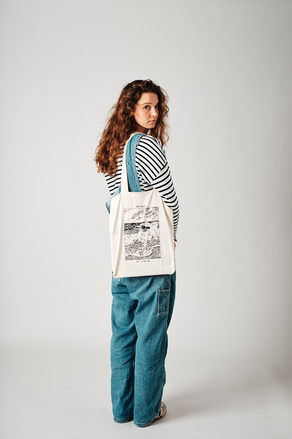 Winterfalle X Chris Riddell Black Waves Tote Bag 5