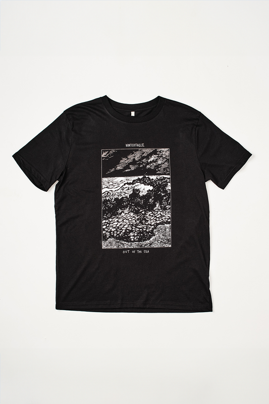 Winterfalle X Chris Riddell White Waves Black T-shirt 1