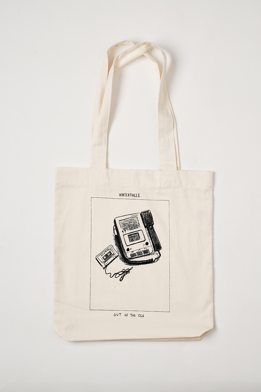 Winterfalle X Chris Riddell dictaphone canvas tote bag 1