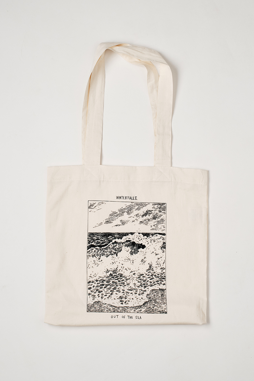 Winterfalle X Chris Riddell Black Waves Tote Bag 1