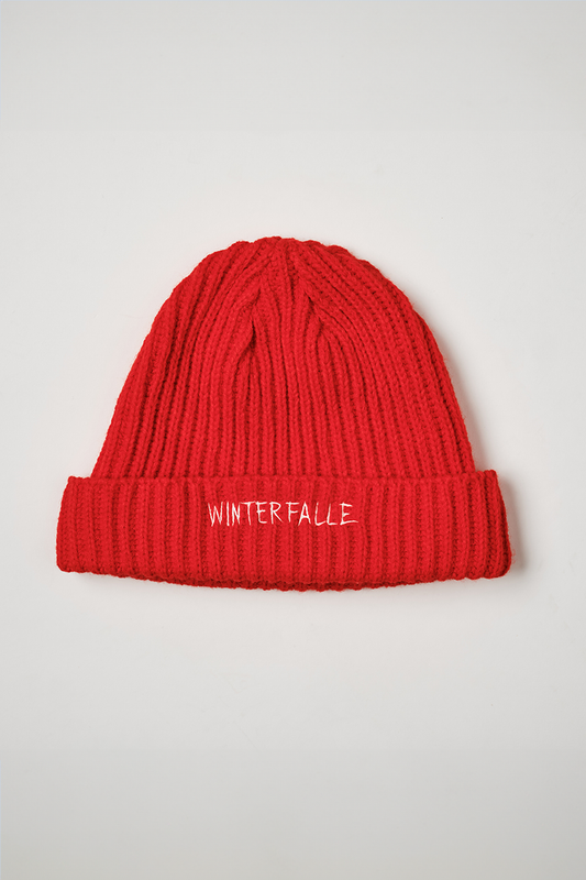 Winterfalle X Chris Riddell 'Aquatic Life' Red Beanie Hat 1