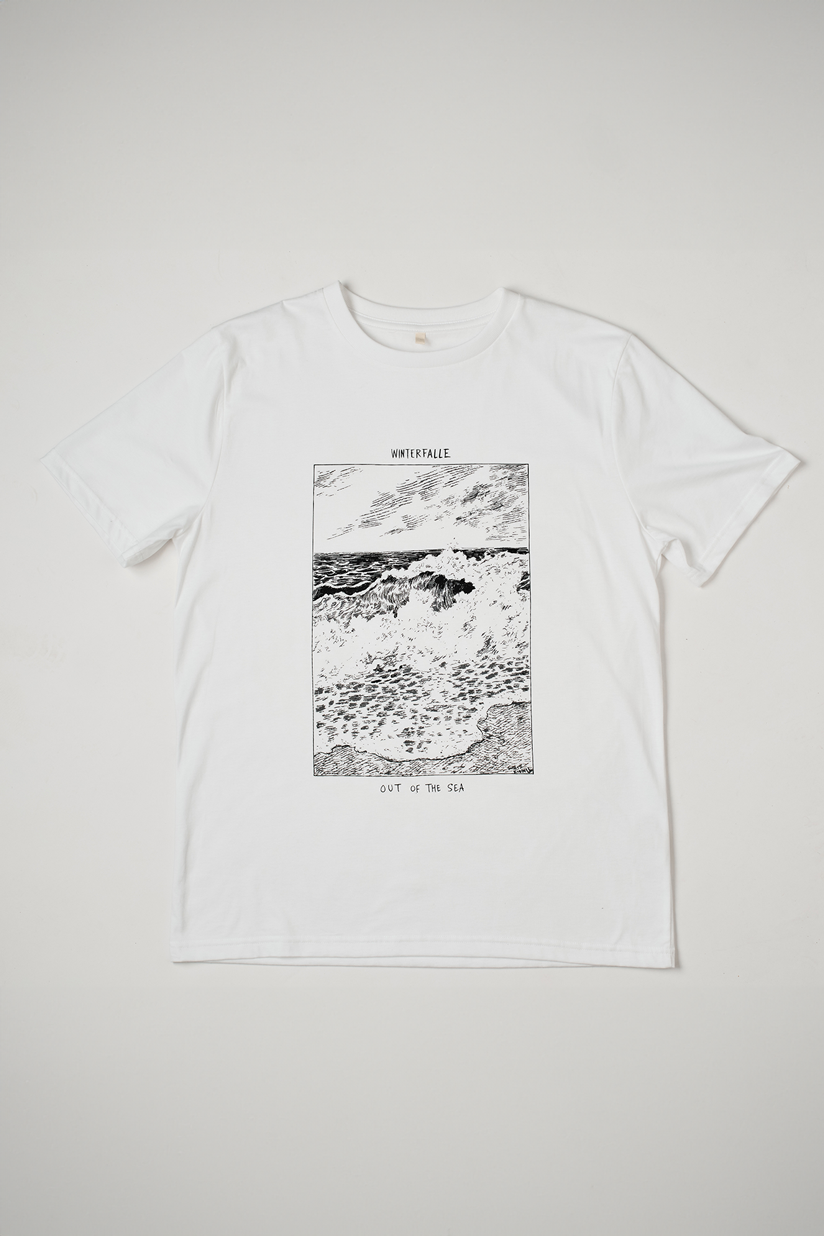 Winterfalle X Chris Riddell Black Waves White T-shirt 1